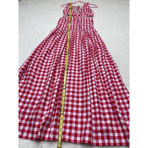 Anthropologie S/W/F Maxi Dress Pink Cross Cut Drop Waist Preppy Vacay Medium NWT - Picture 4 of 11
